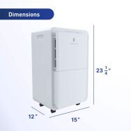 Friedrich - 35-Pint 16.25 Quart Bucket Capacity Dehumidifier - White - Angle