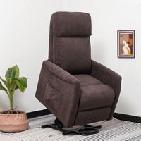 Costway - Power Lift Recliner Chair w/ Remote Control - Brown - Angle