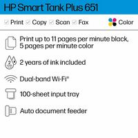 HP - Smart Tank Plus 651 Wireless All-In-One Supertank Inkjet Printer with up to 2 Years of Ink I... - Angle