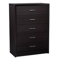 CorLiving - Newport 5 Drawer Tall Dresser - Black - Angle