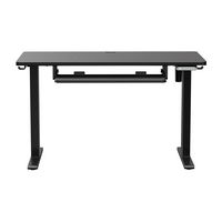 HUANUO - Adjustable Standing Desk with Keyboard Tray - 48″ x 24″ - Black - Angle