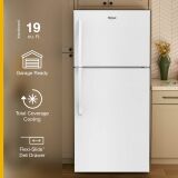 Whirlpool - 30 in. Wide 19.2 cu. ft. Top-Freezer Refrigerator with Total Coverage Cooling - White - Angle