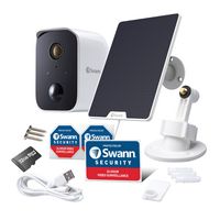Swann - CoreCam Indoor/Outdoor Wireless 1080p Solar Panel Security System - Black/White - Angle