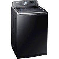 Samsung - 5.2 Cu. Ft. High-Efficiency Top Load Washer with Steam and Activewash - Black Stainless... - Angle