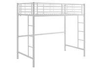 Walker Edison - Modern Metal Twin Loft Bed Frame - White - Angle