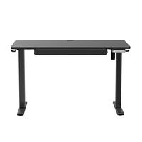 HUANUO - Adjustable Standing Desk with Storage Drawer - 48″ x 24″ - Black - Angle