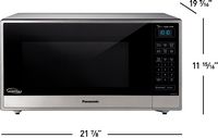 Panasonic - 1.6 Cu. Ft. 1250 Watt SN77HS Microwave with Cyclonic Inverter - Stainless Steel/silver - Angle