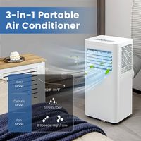 Costway 6000 BTU Portable Air Conditioner Cools up to 250 sq.ft 3-in-1 AC Unit With Cool Dehum Fa... - Angle