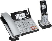 AT&T - TL86103 DECT 6.0 2-Line Expandable Corded/Cordless Phone with Bluetooth Connect to Cell an... - Angle
