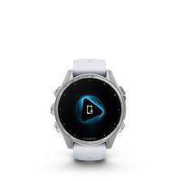 Garmin - fēnix 8 AMOLED  GPS Smartwatch 43mm Fiber-reinforced polymer - Silver - Angle