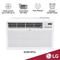 LG - 330 Sq. Ft. 8,000 BTU In Wall Air Conditioner with Remote - White - Angle