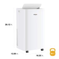 Whirlpool - 12,000 BTU ASHRAE (8,300 BTU SACC) Portable Air Conditioner - White - Angle