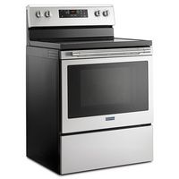 Maytag - 5.3 Cu. Ft. Self-Cleaning Freestanding Fingerprint Resistant Electric Range - Stainless ... - Angle