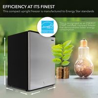 Whynter Energy Star 2.1 cu. ft. Stainless Steel Upright Freezer with Lock - Silver - Angle