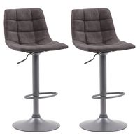 CorLiving - Palmer Adjutable Square Tufted Barstool (set of 2) - Distressed Grey - Angle