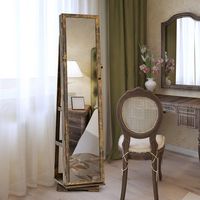 Costway - 360Degree Rotatable Jewelry Cabinet Armoire 2-in-1 Lockable Mirrored - Coffee - Angle