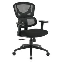 OSP Home Furnishings - Mesh Back with Adjustable Arms on Nylon Base - Black - Angle