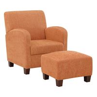 OSP Home Furnishings - Aiden Chair & Ottoman Herringbone - Orange - Angle