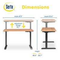 Serta - Creativity Electric Height Adjustable Standing Desk - Natural Wood - Angle