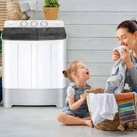 Costway - 13.2 lb. Portable Twin Tub Washing Machine Washer and Spinner 8.8 lb. - Grey and White - Angle