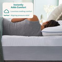 Sleep Innovations - Dual Layer 4 inch Medium Support Memory Foam Mattress Topper Full - off-white - Angle