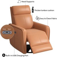 Bestier - Faux Leather Power Rocker Recliner Chair with USB Port, 270° Swivel Glider, and High ba... - Angle