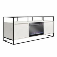 Ameriwood Home - Camley Electric Fireplace TV Stand/Console - Plaster - Angle