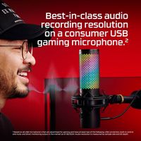 HyperX - QuadCast 2 S Wired Multi-Pattern USB Electret Condenser Microphone - Angle