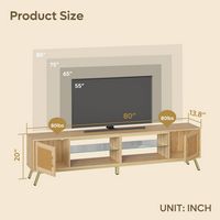 Bestier - 80'' Rattan TV Stand for TVs up to 85