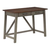 OSP Home Furnishings - Milford Rustic Writing Desk - Slate Grey - Angle