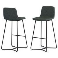 Simpli Home - Wilcox Bar Stool (Set of 2) - Charcoal Grey - Angle