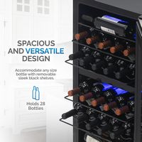 NewAir - Freestanding 28 Bottle Dual Zone Compressor Wine Fridge with Adjustable Racks and Exteri... - Angle