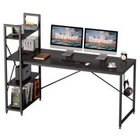 Bestier - Computer Desk with Adjustable Shelves and Reversible Bookshelf - 63