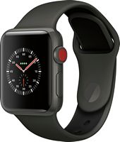 Apple Watch Edition (GPS + Cellular) 38mm Ceramic Case with Gray/Black Sport Band - Gray Ceramic - Angle