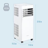 Keystone - 8,500 BTU ASHRAE/5,000 BTU DOE Portable Air Conditioner with Remote - White - Angle