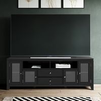 Simpli Home - Cosmopolitan SOLID WOOD 72 inch Wide TV Media Stand in Black For TVs up to 80 inche... - Angle