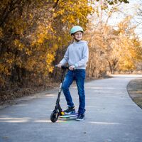 GoTrax - XR Glow Electric Scooter w/ 11mi Max Operating Range & 10mph Max Speed - Black - Angle