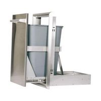Coyote - 13-Gal. Touchless Pull Out Trash and Recycling Bin - Stainless Steel - Angle