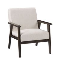 CorLiving - Greyson Wood Armchair - Beige - Angle