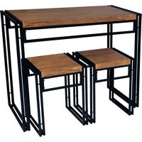 ürb SPACE - Urban Small Dining Table Set - Black With Brown - Angle