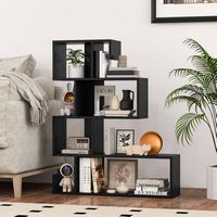 Costway - 1 PCS 5-Tier S-Shaped Bookshelf with Open Cubes Anti-Toppling Kits Freestanding Bookcas... - Angle