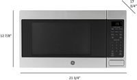 GE - 1.6 Cu. Ft. Microwave with Sensor Cooking - Stainless Steel - Angle