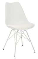 OSP Home Furnishings - Emerson Side Chair with 4 Leg Base - White - Angle