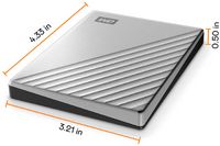 WD - My Passport Ultra 2TB External USB 3.0 Portable Hard Drive - Silver - Angle