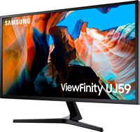 Samsung - 32” ViewFinity UJ590 UHD Monitor - Dark Gray/Blue - Angle