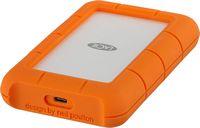 LaCie - Rugged 5TB External USB-C, USB 3.1 Gen 1 Portable Hard Drive - Orange/Silver - Angle