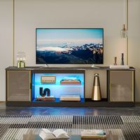 Bestier - TV Cabinet with Storage and LED Light Strips Up to 75