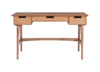 Linon Home Décor - Rangall 3-Drawer Rattan Desk - Natural - Angle