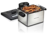 Hamilton Beach - 5.3 qt. Deep Fryer - Silver - Angle