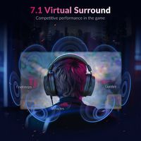 FIFINE - Gaming USB Headset with 7.1 Surround Sound for PS5/Xbox/Switch, AmpliGame H9 - Black - Angle